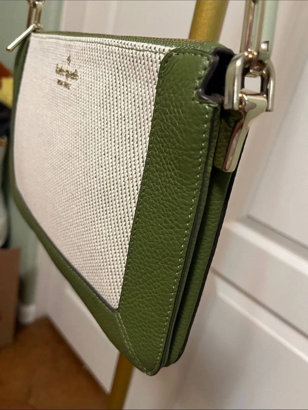 NEW kate spade Olive Green and Cream Leather Crossbody